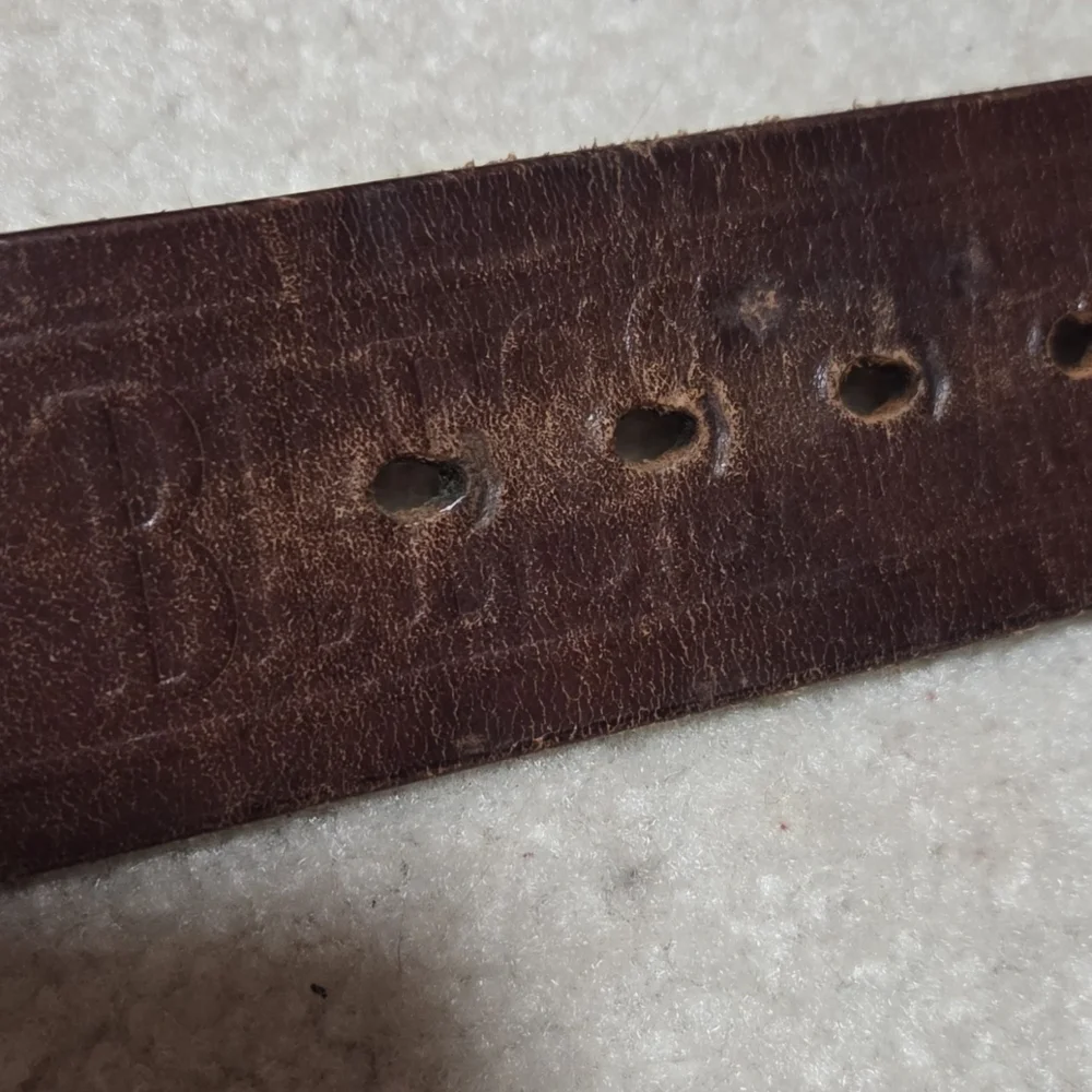 Vintage God Bless America Brown Leather Belt with Eagle Buckle
